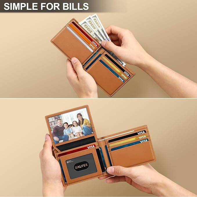 Wallet for Men Slim RFID Blocking Leather Credit Card Holder Wallet for 14 Cards - Image 5