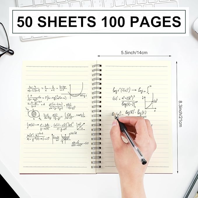 Yahenda Spiral Notebook College Ruled Journals Notebooks Lined 8.3 x 5.5 Inch Note Books Bulk A5 Writing Notebooks Thick Paper Notebook for Office Business School Supplies (Classic Colors,54 Pcs)-DeskLoop Office