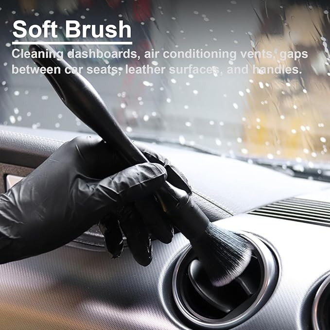 4 PCS Car Detailing Brush Set for Cleaning Interior or Exterior, Boars Bristle - Image 4