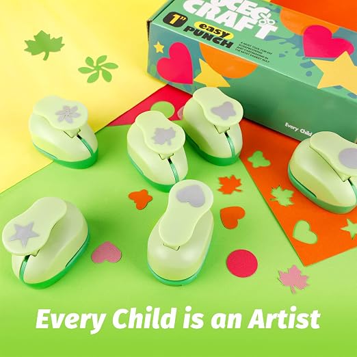 UCEC Paper Punches for Crafting, 1 Inch Craft Puncher, Maple Leaf, Flower Punch - Image 2