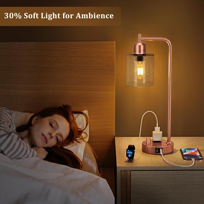 Innqoo Copper Industrial Bedside Table Lamp - Image 6
