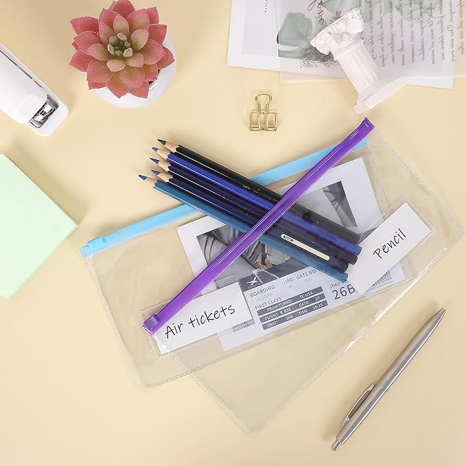 EOOUT 32pcs Poly Zip Envelope, Reusable Envelopes, Pencil Case Bulk, Bill Bag - Image 6