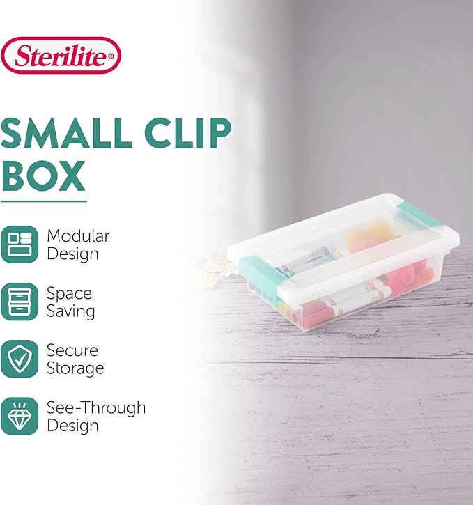 Sterilite 30-Pack Clip Box, Stackable Clear Plastic Bins - Image 2