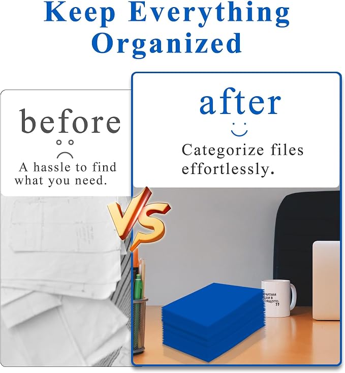 Zzrywuty File folders with Pockets, 100 Pack Paper Folders with Card Slot - Image 5