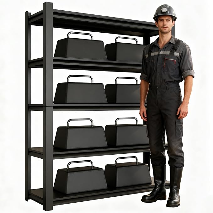 CBCNWR 72''H Garage Storage Shelves, 2800LBS Steel Heavy Duty Storage Shelves by CBCNWR