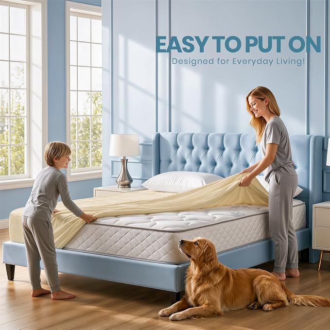 Twin XL Size Mattress Protector Waterproof, Premium 200 GSM Terry Mattress Cover - Image 7