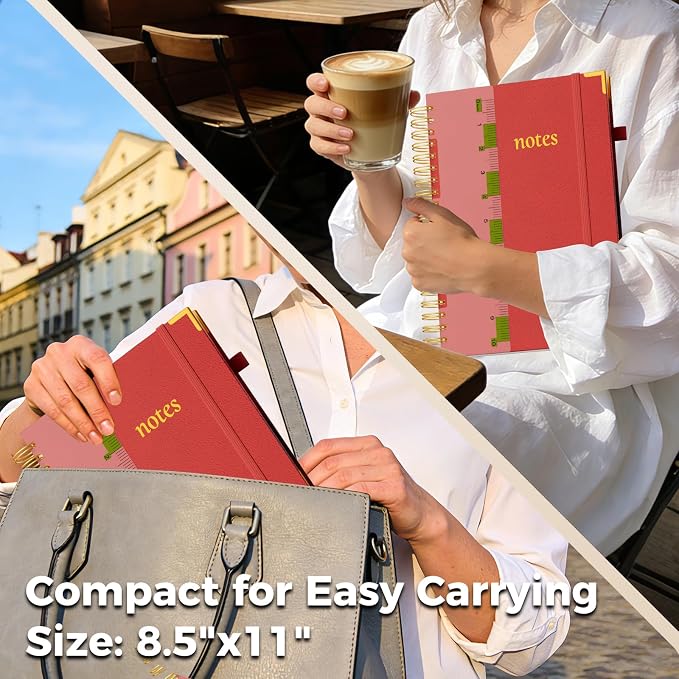 XYark A4 Hardcover Spiral Notebook, 8.5"x11" College Ruled Notebooks - Image 8