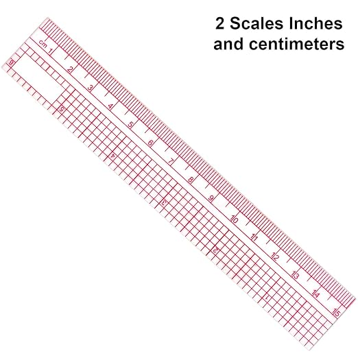 Pelopy 4 Pieces Clear Sewing Ruler Plastic Grid Transparent Ruler Plastic - Image 3