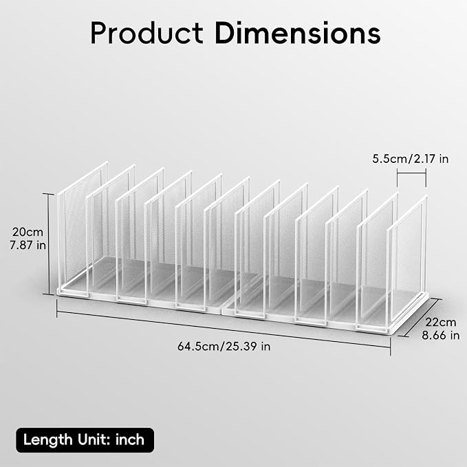 File Organizer for Desk, 11-Section Vertical File Sorter, Paper Holder - Image 3