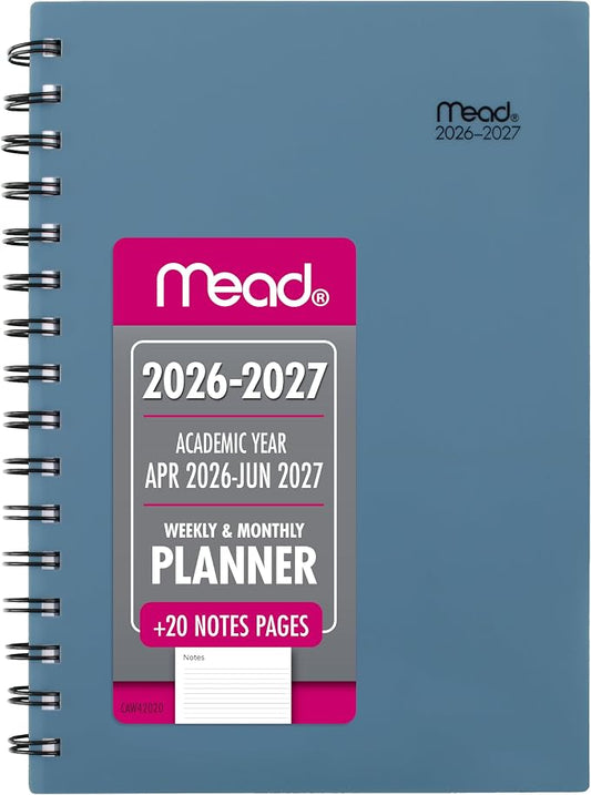 Mead Planner 2026-2027 Weekly & Monthly Academic 15-Month April-June, 5.5" x by Mead