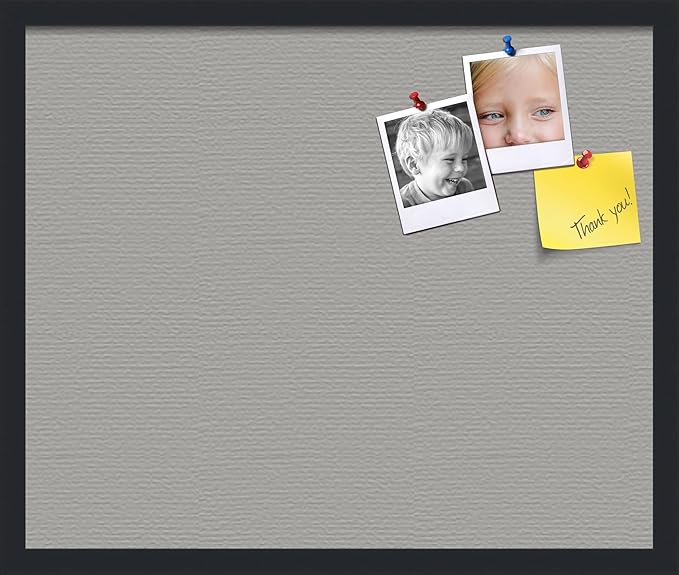 PinPix 24x20 Inch Cork Bulletin Board. This Decorative Framed Pin Board Comes with Dark Stone Design and a Satin Black Frame. Ideal for Home Office Decor or Message Board (PinPix-1808)-DeskLoop Office