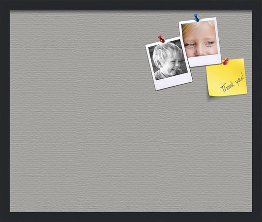 PinPix 24x20 Inch Cork Bulletin Board. This Decorative Framed Pin Board Comes with Dark Stone Design and a Satin Black Frame. Ideal for Home Office Decor or Message Board (PinPix-1808)-DeskLoop Office