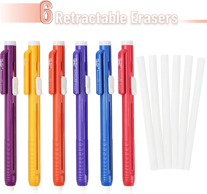 Mr. Pen- Retractable Mechanical Eraser Pens, 6 Pack, Sunset Colors | Latex-Free - Image 2