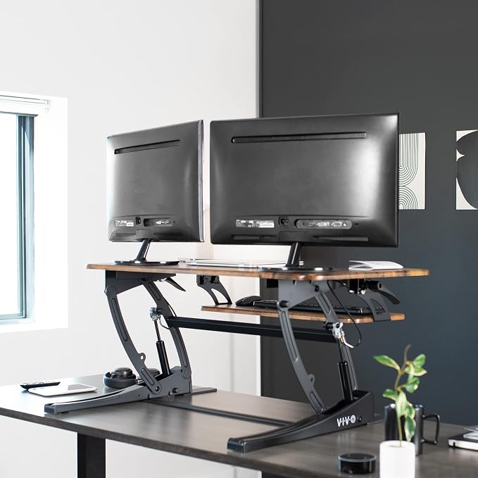 VIVO 42 inch Height Adjustable Stand Up Desk Converter, V Series, Quick Sit to - Image 7