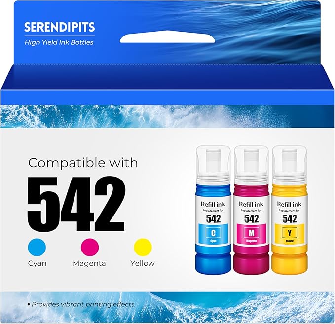 542 Color Ink Refill Bottles ET-5850 ET-5150 ET-5170 for ET-5800 ET-16600 ET-5180 ET-5880 ET5150 Printer-DeskLoop Office