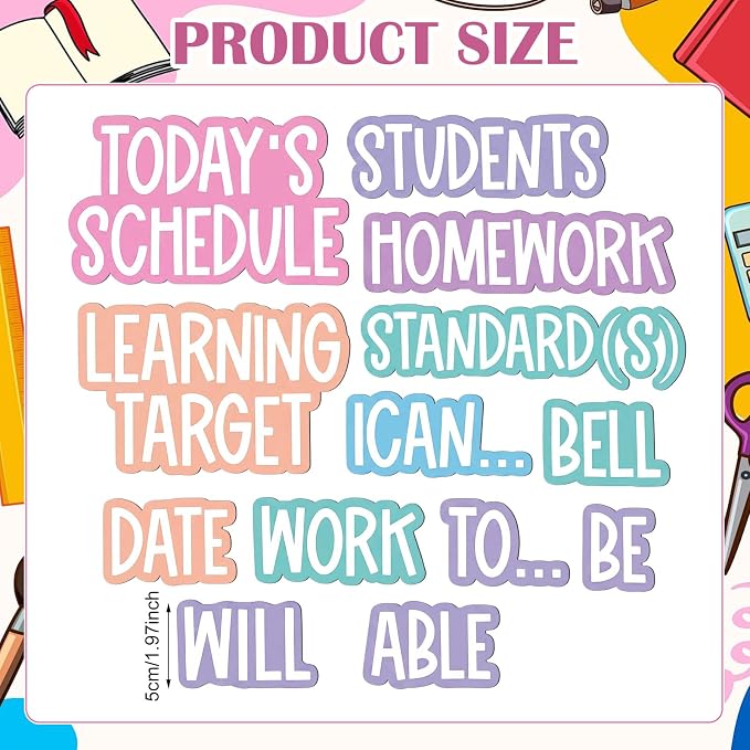AmazingSpark 12 Pcs Class Subjects Magnets Classroom Daily Schedule Magnets - Image 3