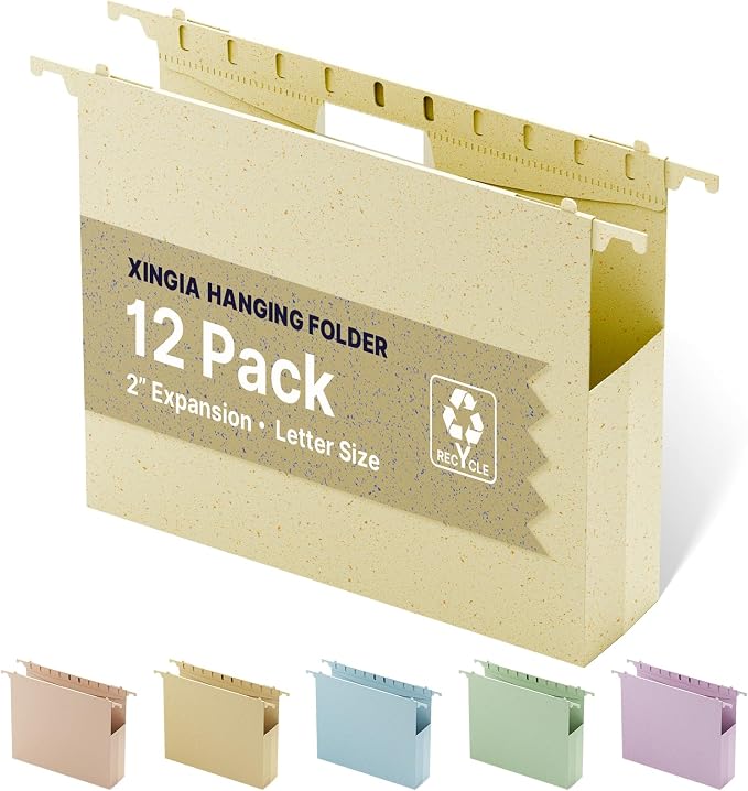 XINGIA Plastic Hanging File Folders, Letter Size File Cabinet Folders, Heavy by Unknown