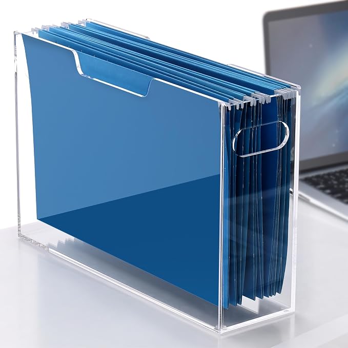 Hanging File Folder Organizer, Acrylic File Organizer Box - Image 5