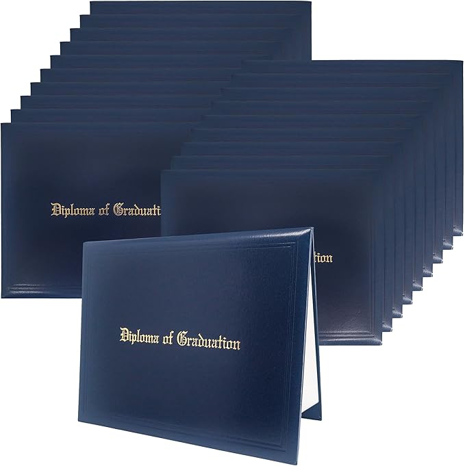 GraduatePro 20 Pack Imprinted Diploma Cover 8.5x11, Graduation Certificate by GraduatePro%C2%AE
