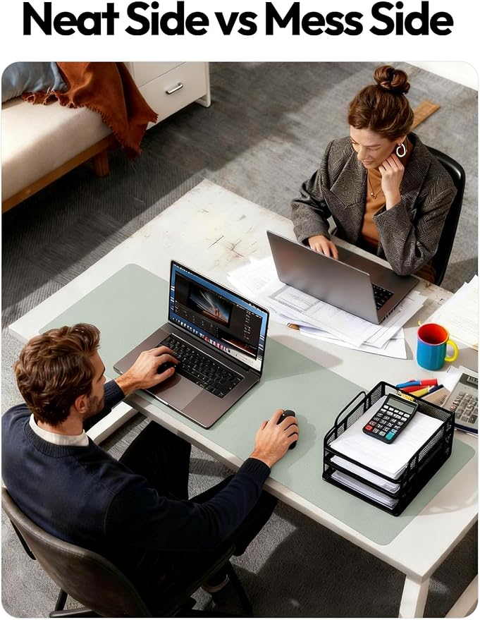 YSAGi Leather Desk Protector, Office Mat, Large Mouse Mat, Non-Slip PU Leather - Image 6