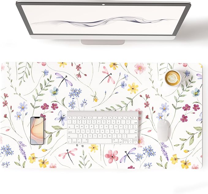 Colorful Star Large Mouse Pad, Floral Waterproof Office Desk Mat, Non-Slip by ColorfulStar
