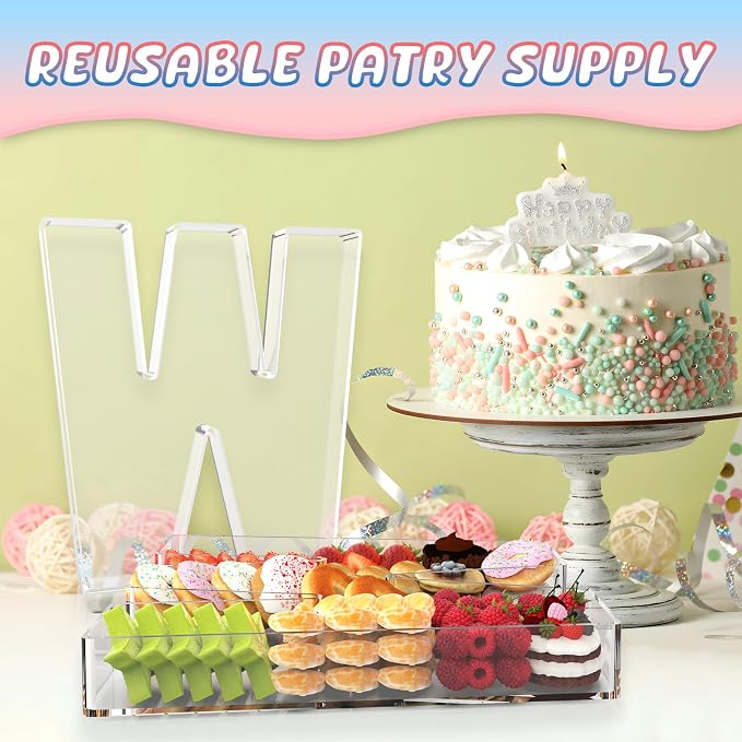13.8" Extra Large Acrylic Letter Charcuterie Board Box, Reusable Fillable - Image 5
