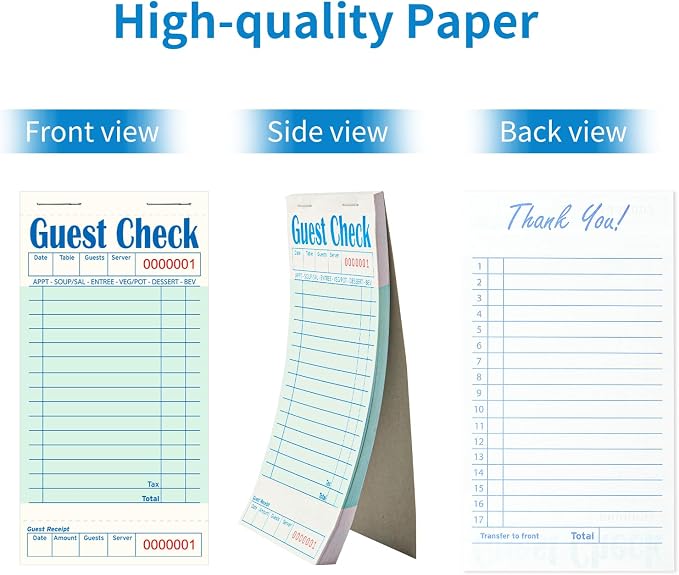 ZPARIK 40 Pack/2000 Tickets Guest Checks Books - Image 3