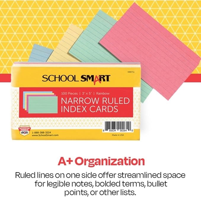 School Smart Ruled Index Cards, 3 x 5 Inches - Image 5