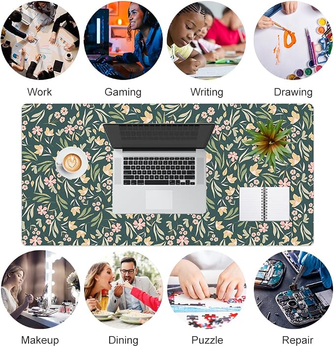 Colorful Star Large Mouse Pad, PU Leather Waterproof Desk Mat, Computer Gaming - Image 8