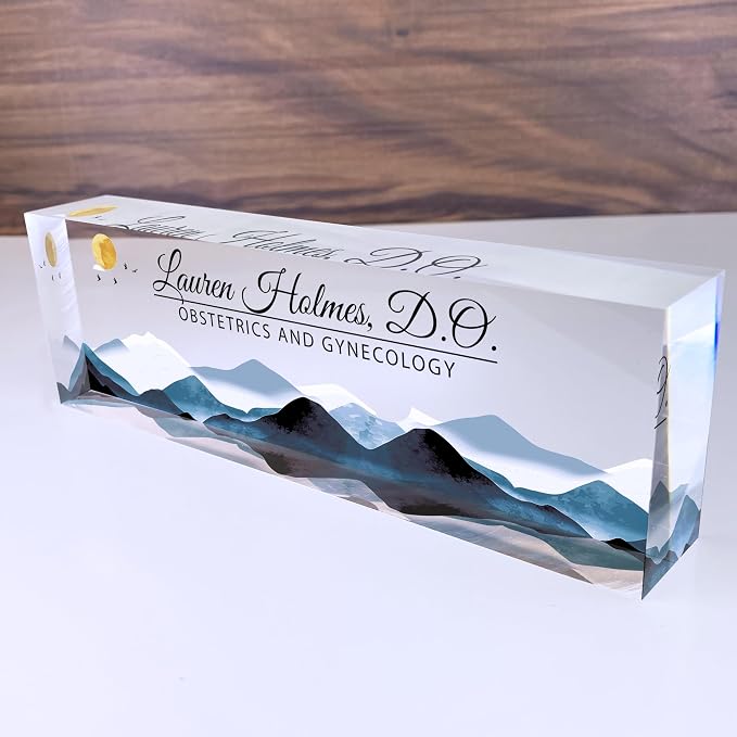 Personalized Acrylic Desk Plaque, Customizable Acrylic Name Plate Block - Image 2