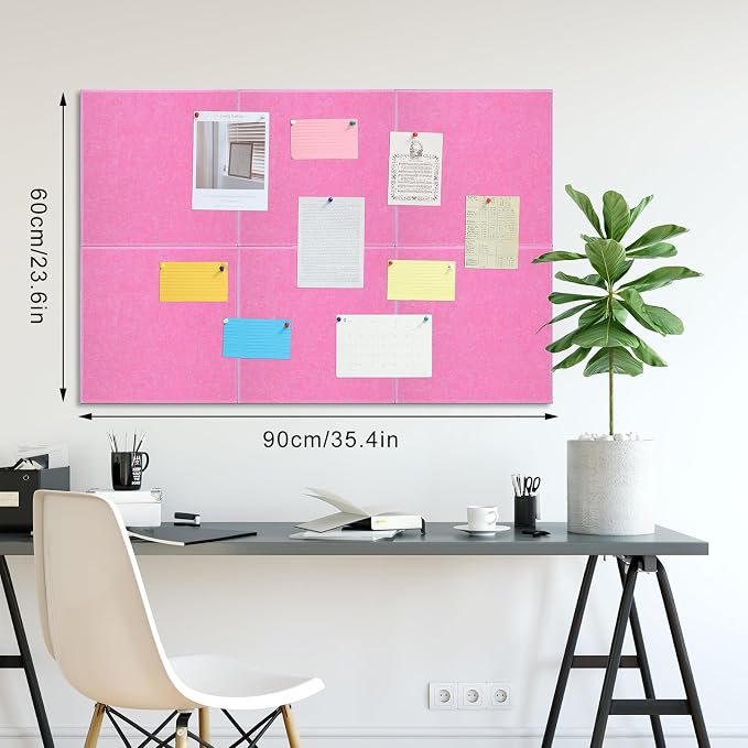 Large Cork Board 36" x 24", 6 Pack Felt Bulletin Board - Image 2