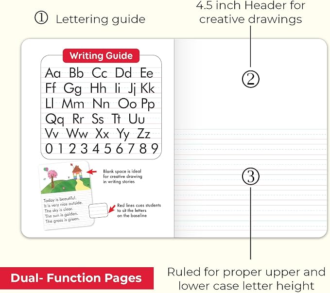 BAZIC PRODUCTS Primary Journal, Grades K-2, Draw & Write, 100 Ct, 2 Titles | - Image 3