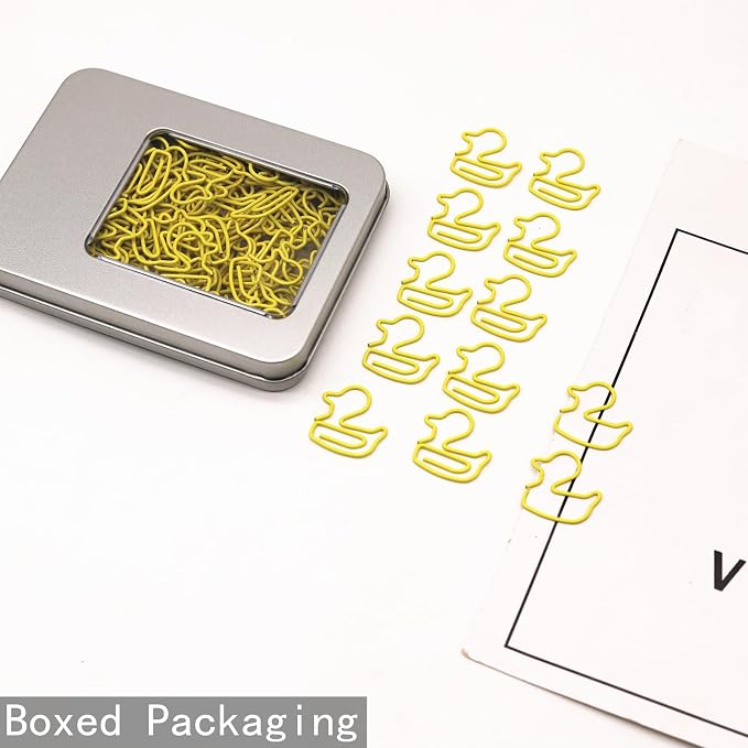 60 Pcs Yellow Duck Paper Clips, Duck Gifts - Image 3