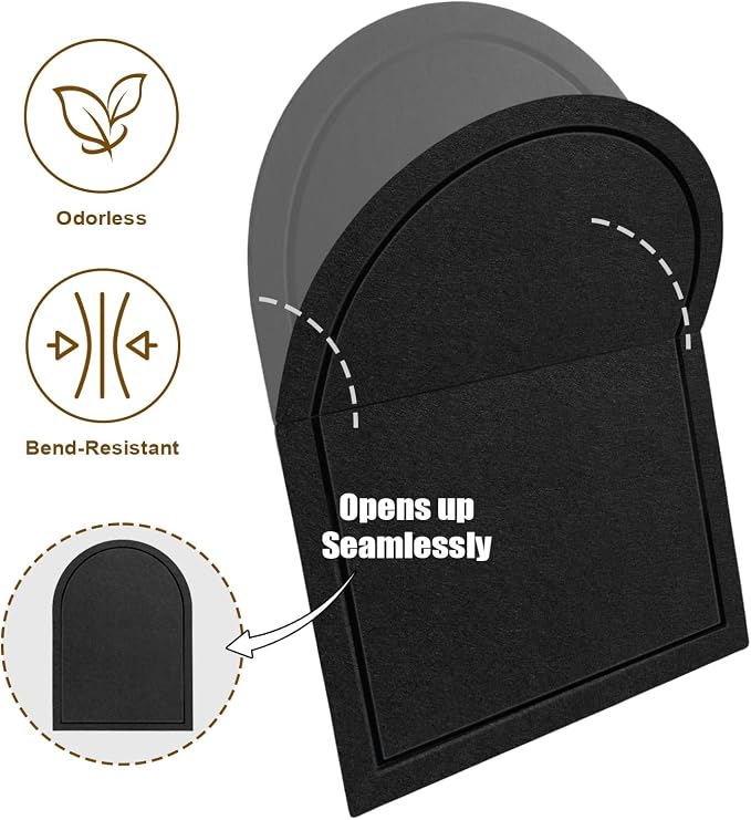 VABAMNA Arched Felt Bulletin Board 24" x 18", Grooved Edge Foldable - Image 9