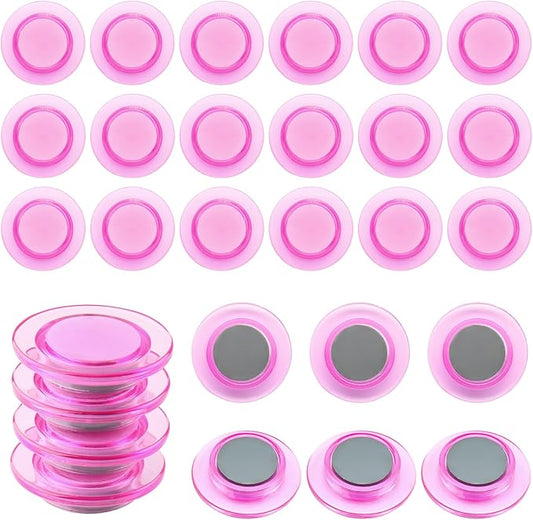 ZDZBLX Fridge Magnets, 28 Pack Magnet Strong Magnets Refrigerator Magnets Small Magnets for Whiteboard, Heavy Duty Magnets Mini Magnets Cute Round Magnets for Fridge, Locker, Classroom, Office (Pink)-DeskLoop Office
