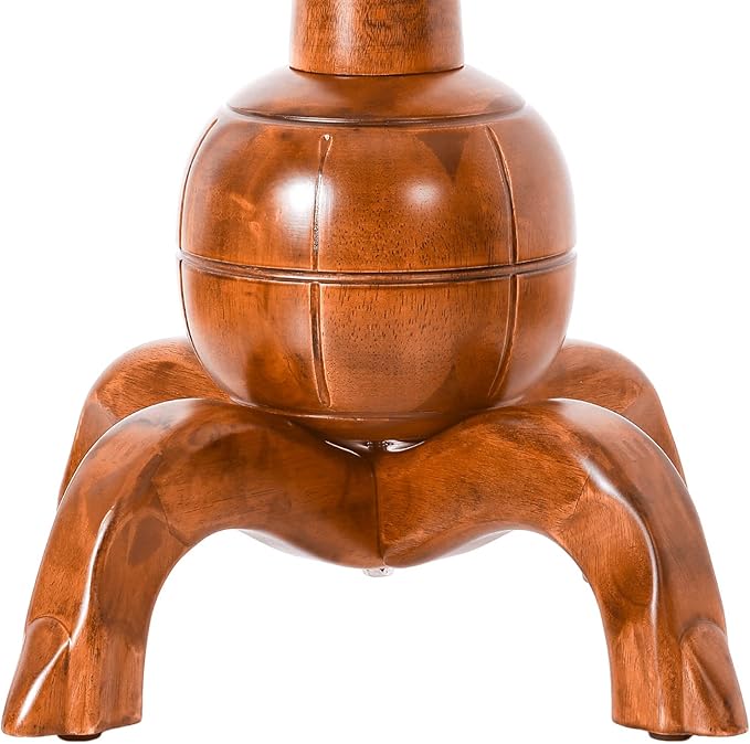 Coat Rack Freestanding Wood Tree Rack with 8 Hooks, Creative Design Tree Branch-look, Coat Tree Clothes Hanger Stand with Stable Sphere Base for Entryway, Hallway, Bedroom - Load 160lbs (Light Brown)-DeskLoop Office