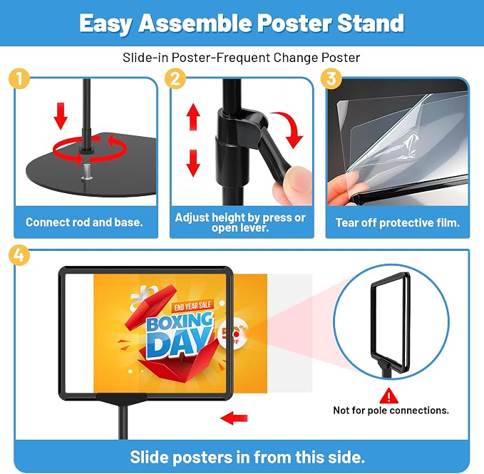 VAIIGO Sign Holder Stand 8.5 x 11, Adjustable Poster Stand - Image 5