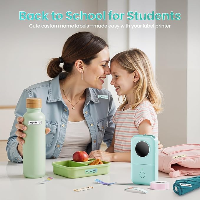 Phomemo D30 Label Maker Machine, Portable Bluetooth Mini Label Printer, Smartphone Handheld Thermal Sticker Small Labeler Multiple Templates Font Icon Inkless Custom Label for Home Kids School Items-DeskLoop Office