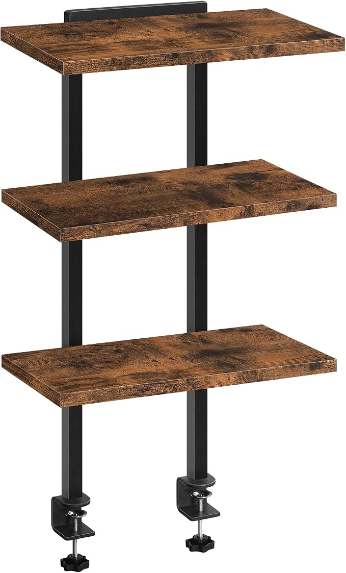 MAHANCRIS Clamp On Desk Organizer, 3-Tier Desktop Bookshelf, Adjustable Desk by MAHANCRIS