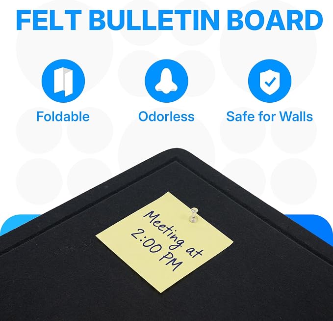 OWLKELA Large Bulletin Board, 48 x 36 inches Foldable Felt Pin Board, - Image 4
