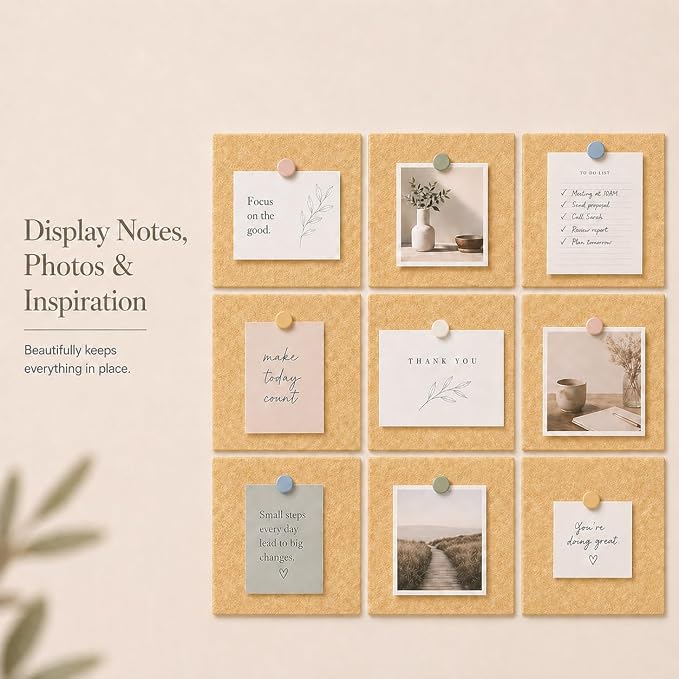 Felt Bulletin Board Tiles, Large Cork Board Alternative, 24 x 36 in | 0.35 in - Image 5