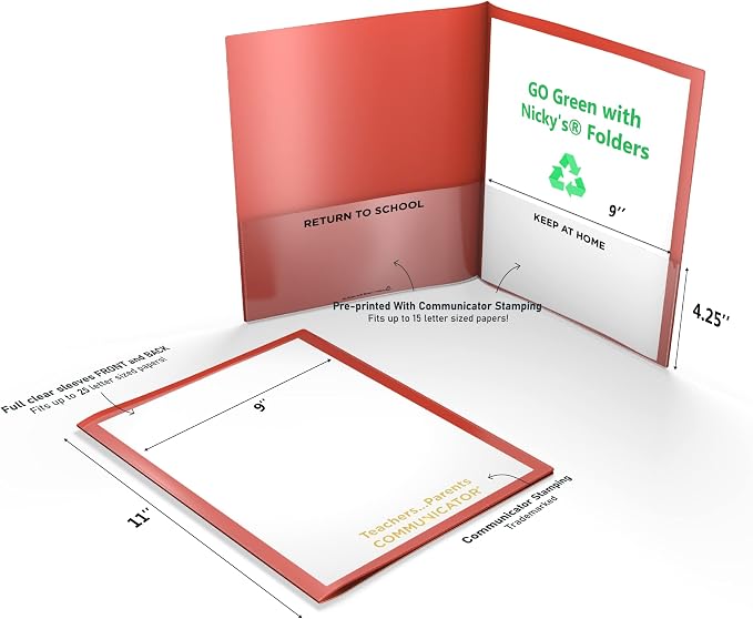 Nicky's Folder® English Communicator, Parent-Teacher Folder, Patented - Image 5