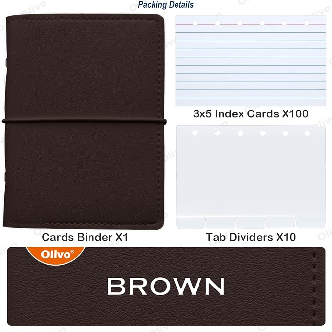 3x5 Lined Index Cards with Ring Binder Holder and Dividers, 100 Note Cards - Image 2