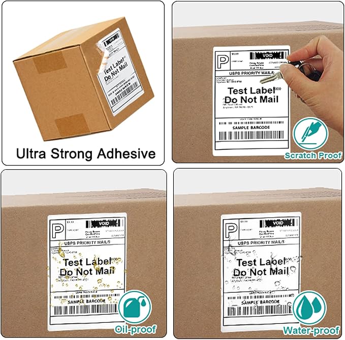 FungLam 2 Rolls 4x6 Direct Thermal Shipping Labels, 250 Labels/Roll, Compatible - Image 5