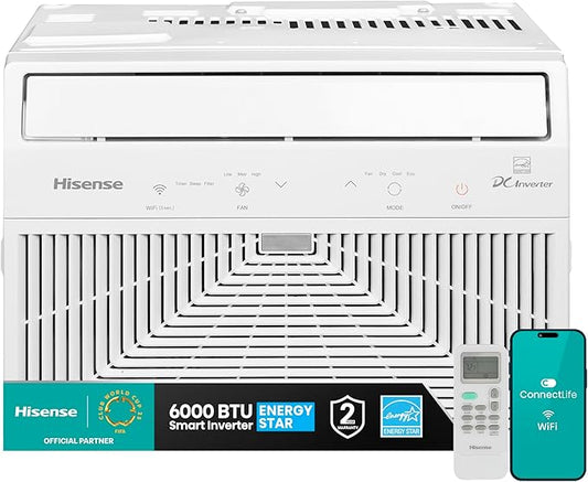Hisense WCT06W25A Window Air Conditioner, 6,000 BTU, White-DeskLoop Office