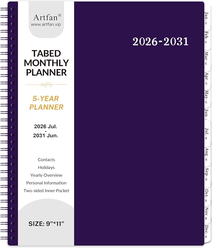 2026-2031 Monthly Planner/Monthly Calendar by Artfan