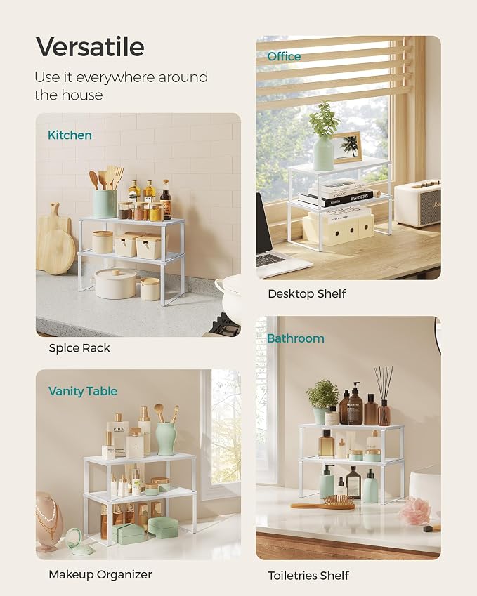 SONGMICS Cabinet Organizer Shelf, Kitchen Storage, Spice Rack, Expandable - Image 5