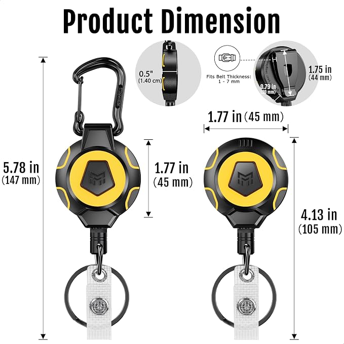 MNGARISTA Retractable Keychain Badge Reel Retractor Holder, 2 Pack - Image 5