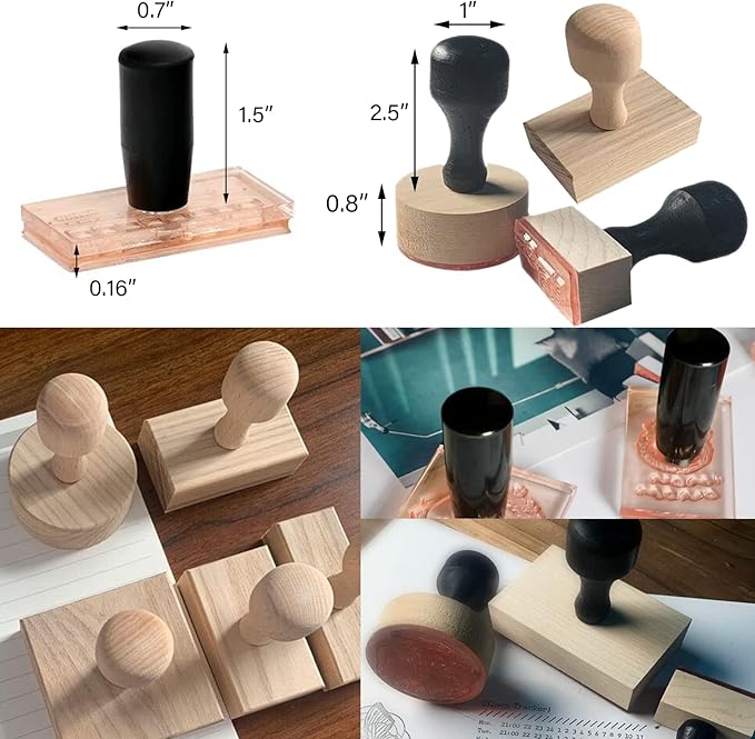 Custom Stamp with Logo Text - Personalized Rubber Stamp with Handle - Address Stamps for Business or Crafting - Square 2"