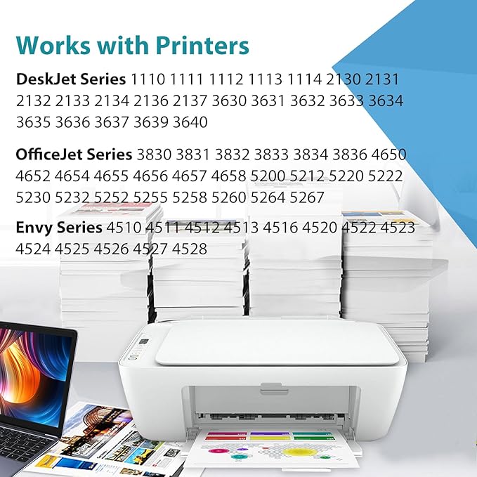 63XL Ink Cartridges Replacement for HP 63 XL Black Color Combo Pack for HP63 HP63XL for 4650 3830 5255 4520 5258 3630 4652 4655 5200 4512 3632 5252 2132 1112 3631 2130 4510 3634 3833 Printer-DeskLoop Office